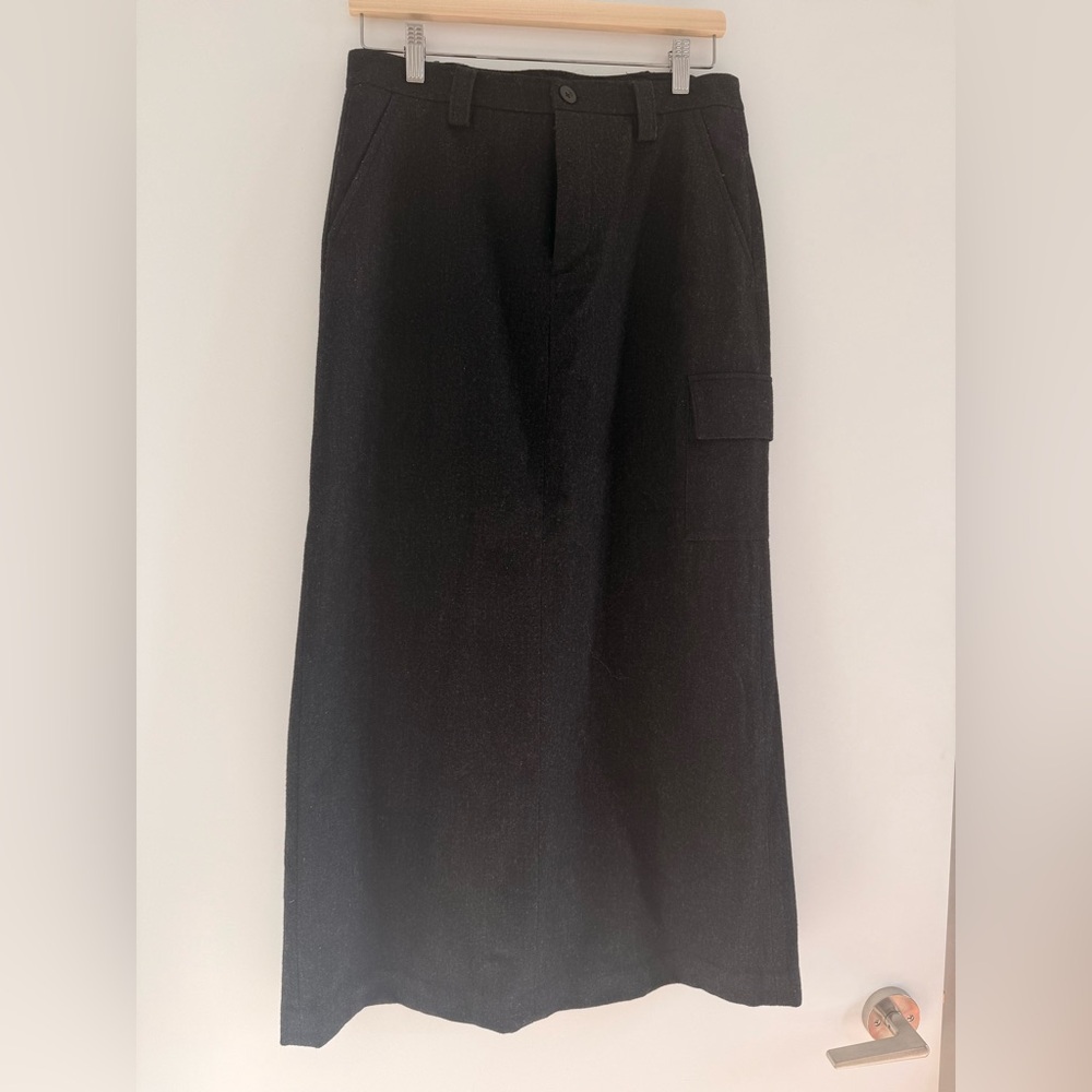 GAP Grey Wool Maxi A-line Skirt